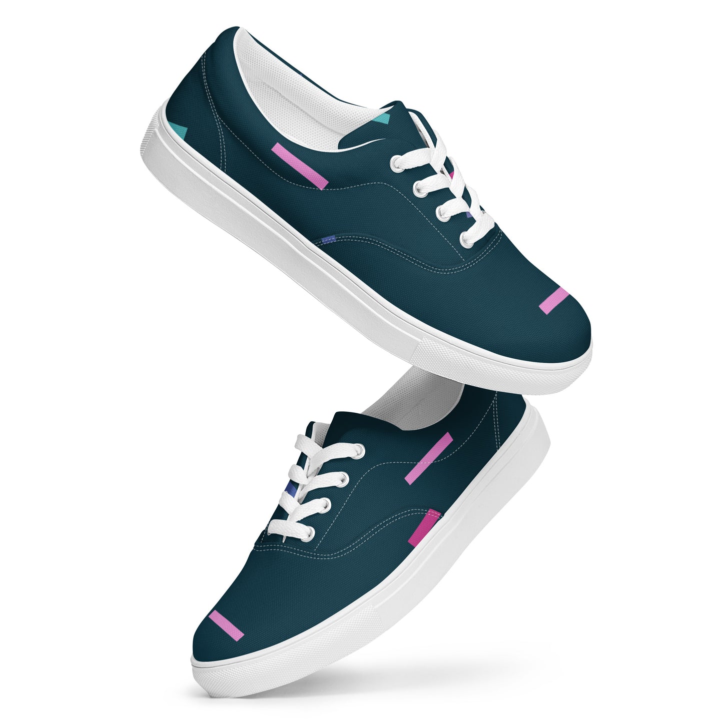 Dark Confetti Men’s lace-up canvas shoes - Kickstart Fragrances