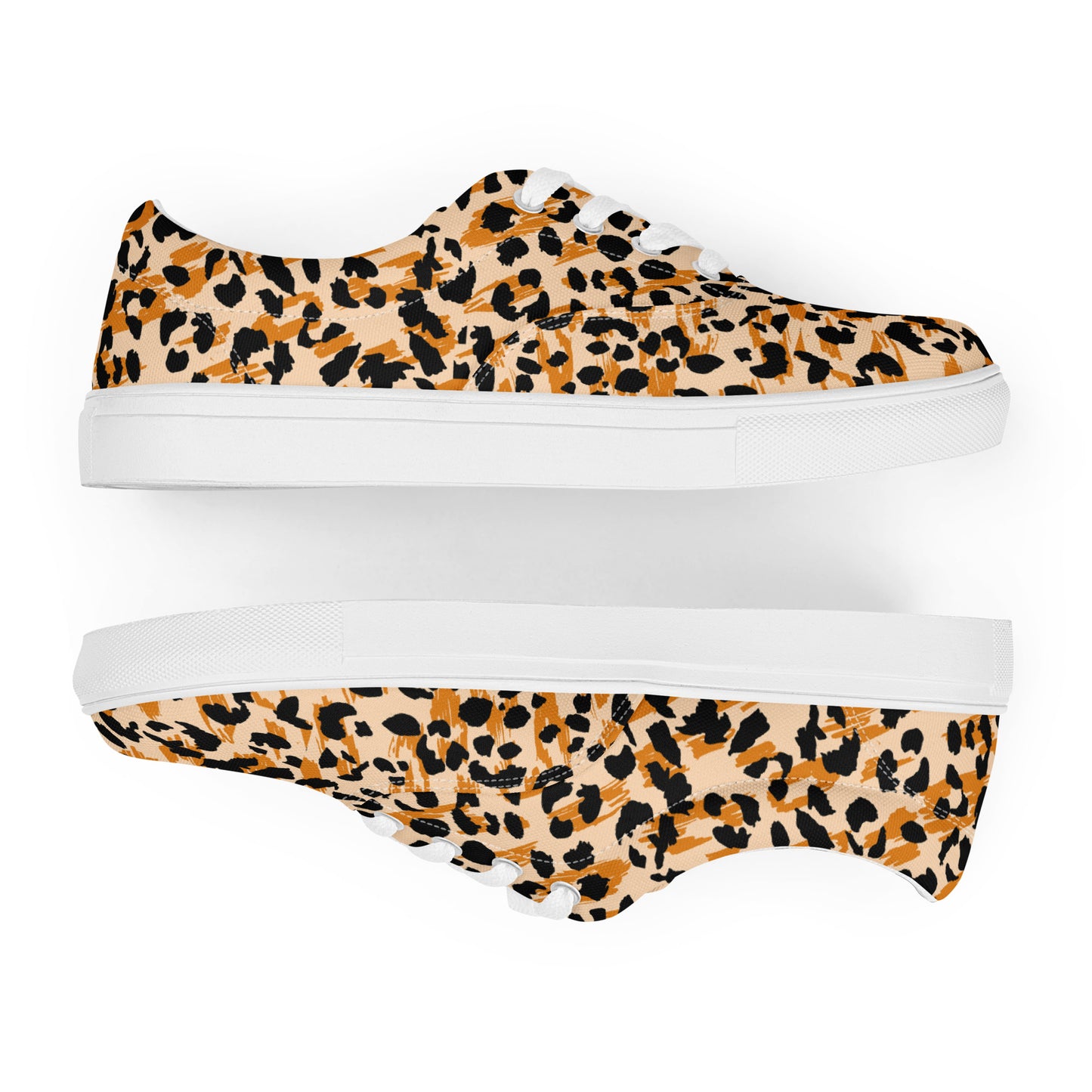 Cheetah Print Women’s lace-up canvas shoes - Kickstart Fragrances