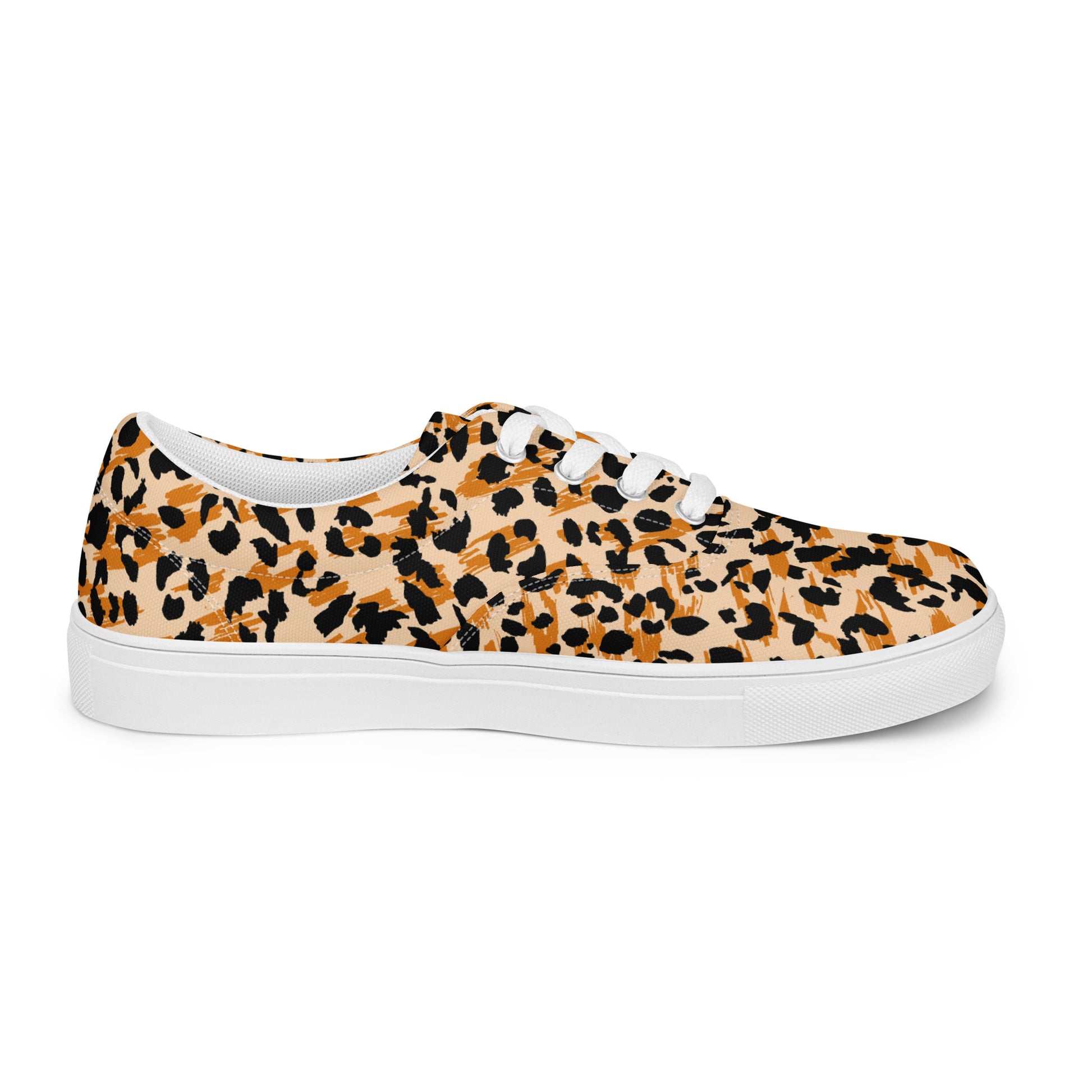 Cheetah Print Women’s lace-up canvas shoes - Kickstart Fragrances