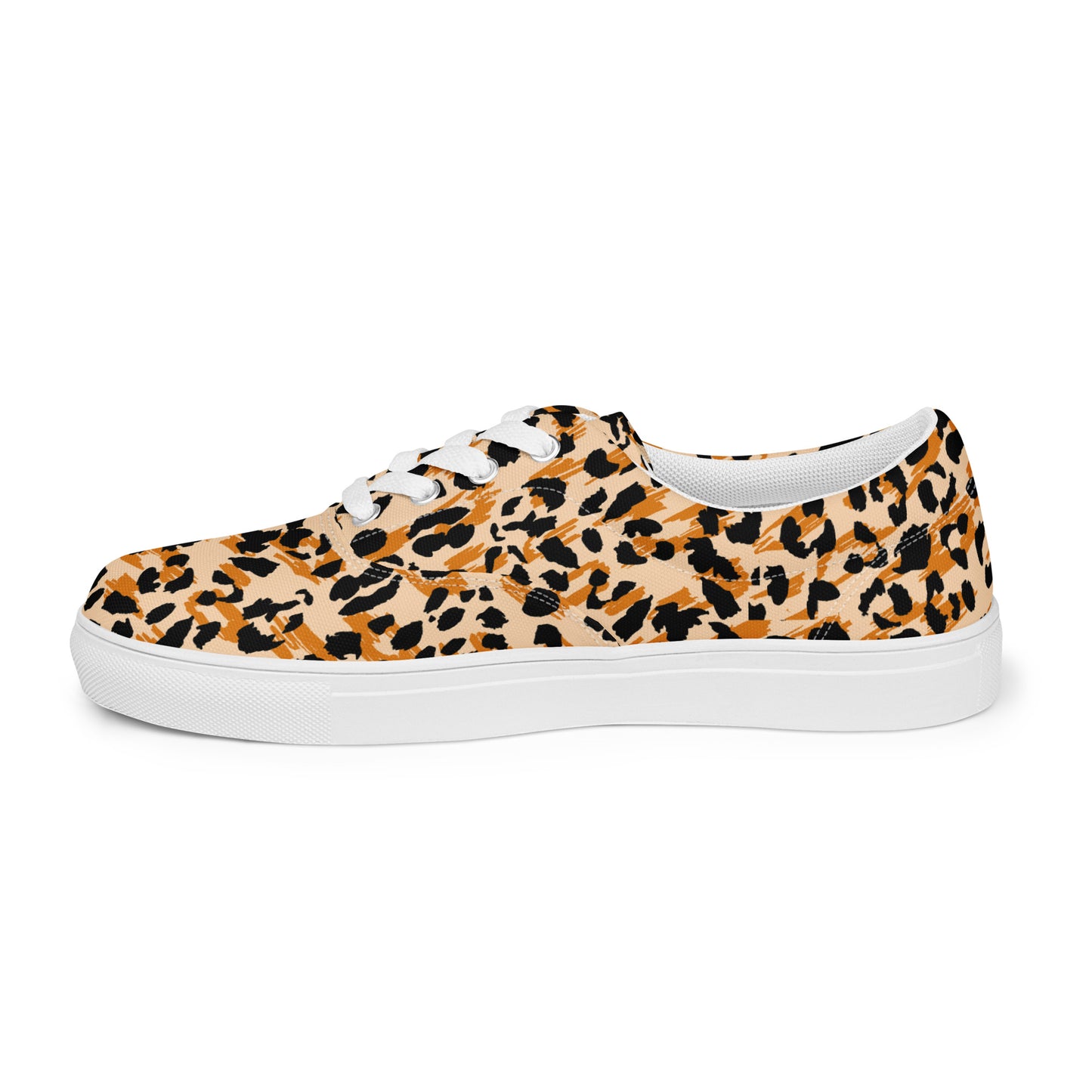 Cheetah Print Women’s lace-up canvas shoes - Kickstart Fragrances